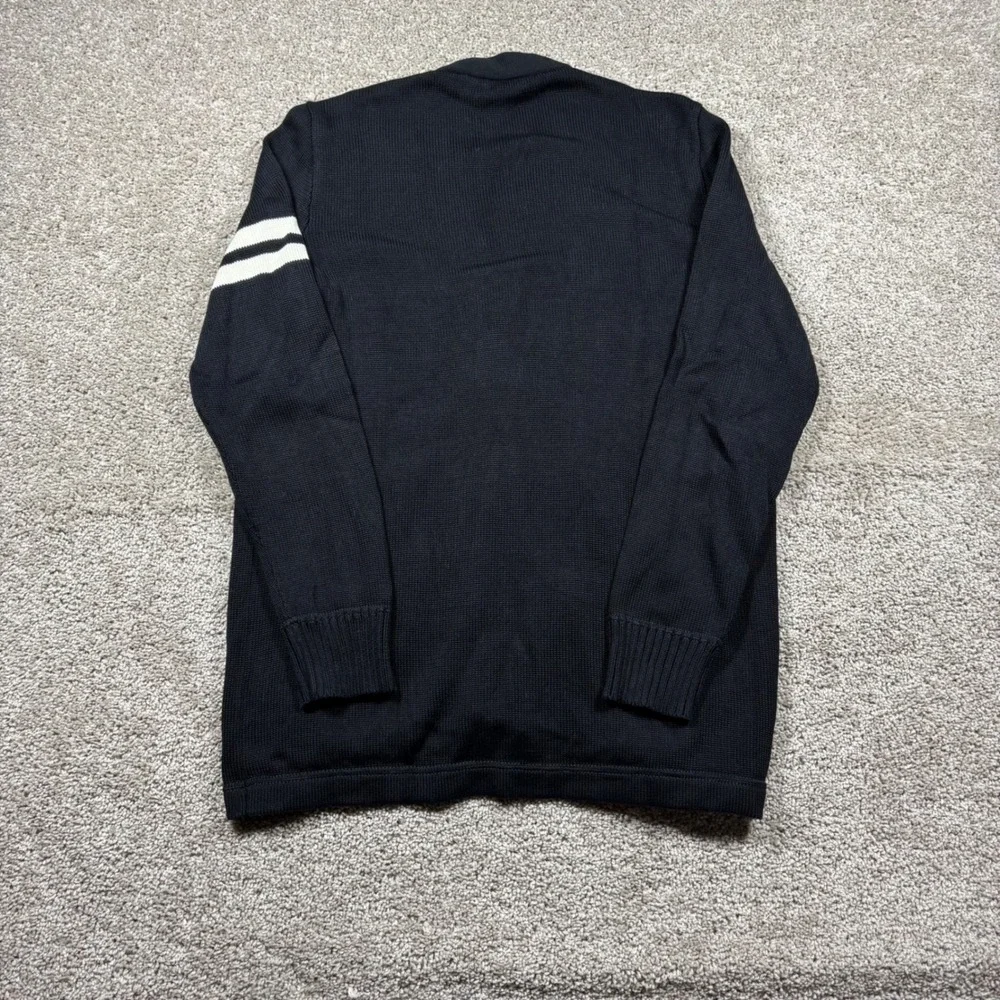 Polo Ralph Lauren Mens Black Cotton Letterman Varsity Cardigan Sweater Size M 67 - Picture 2 of 8